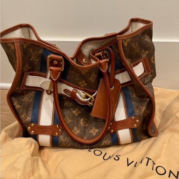 Authentic Louis Vuitton Monogram Tisse Sac Rayure GM Tote Bag - Picture 3 of 16